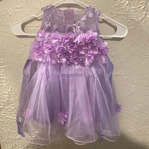6M-2T Toddler Girl Tulle Sleeveless Bow  Lace Dress